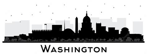 Premium Vector Washington Dc Usa City Skyline Silhouette With Black