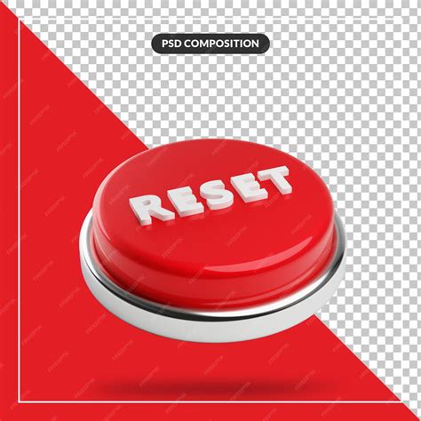 Premium Psd Red Reset Button Concept Isolated