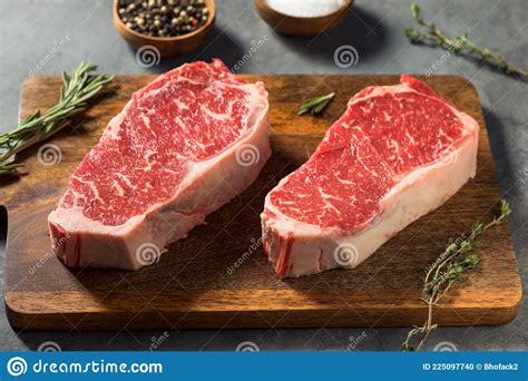 Raw Red Organic New York Strip Steak Stock Photo Image Of Prime