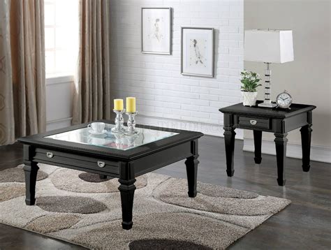 Coffee and accent table sets : Adalyn Coffee Table & End Table 3Pc Set 80535 in Black by Acme