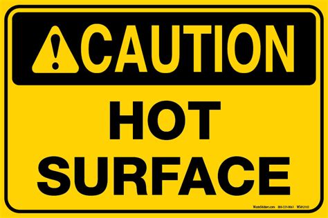 8 X 12caution Hot Surface Decal
