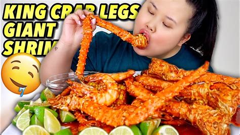 KING CRAB SEAFOOD BOIL WITH GIANT SHRIMP MUKBANG 먹방 EATING SHOW YouTube