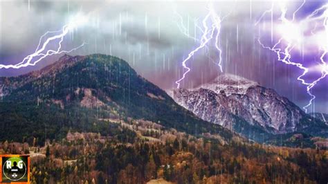 Epic Mountain Thunderstorm With Rain Lightning Strikes And Loud