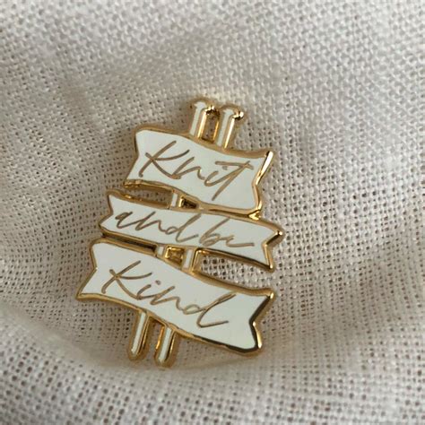 Knit And Be Kind Cute Knitting T Enamel Pin Badge By Kelly Connor