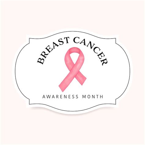 Logotipo Da Fita De Conscientização Do Câncer De Mama Com Fundo De