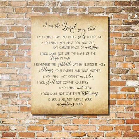 The Ten Commandments Printable Art Bible Verse Print Niv Etsy