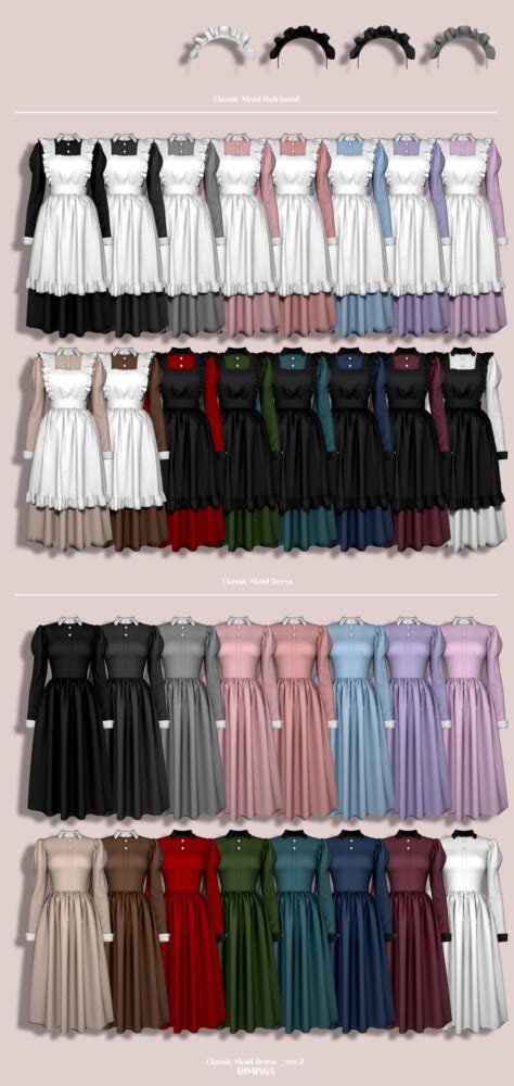 Classic Maid Outfit Set At Rimings Sims 4 Updates