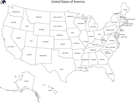 Printable Map Of The Usa Mr Printables Free United States Map Black