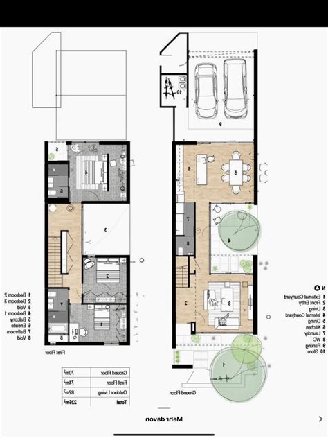 The Floor Plan For Two Story Houses With Garages And Living Room