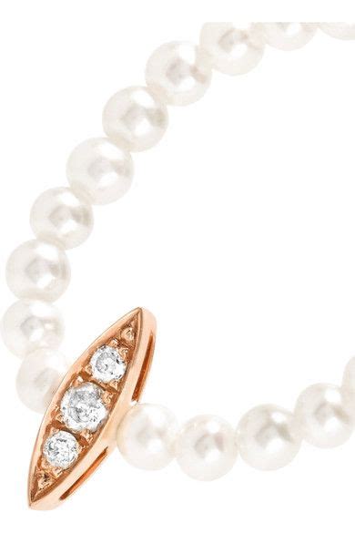 Anissa Kermiche Karat Rose Gold Pearl And Diamond Ring Net A