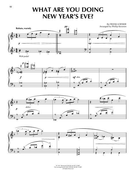 what are you doing new year s eve [jazz version] arr phillip keveren sheet music frank