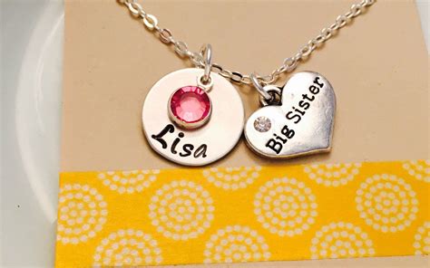 Big Sister Necklace Big Sister Jewelry Sibling Jewelry Name Necklace