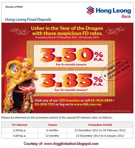 Hong leong bank began its operations in 1905 in kuching, sarawak, under the name of kwong lee mortgage & remittance company. Fixed Deposit Rates in Malaysia V2