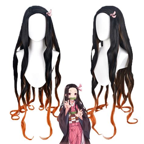 Japanese Anime Demon Slayer Wig Kamado Nezuko Cosplay Wig For Women