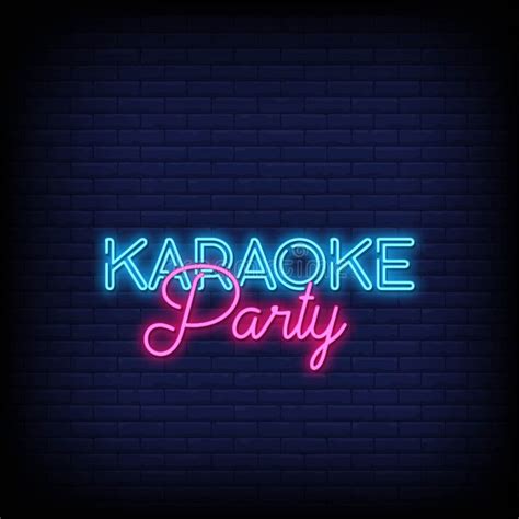 Karaoke Party Neon Signs Style Text Vector Stock Vector Illustration