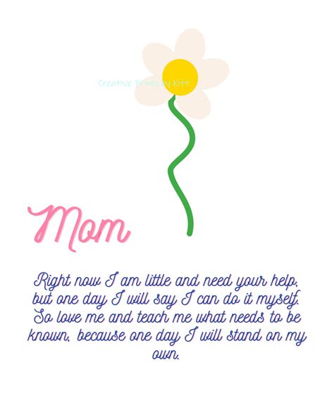 Mothers Day Printable From Daughter Mothers Day Etsy