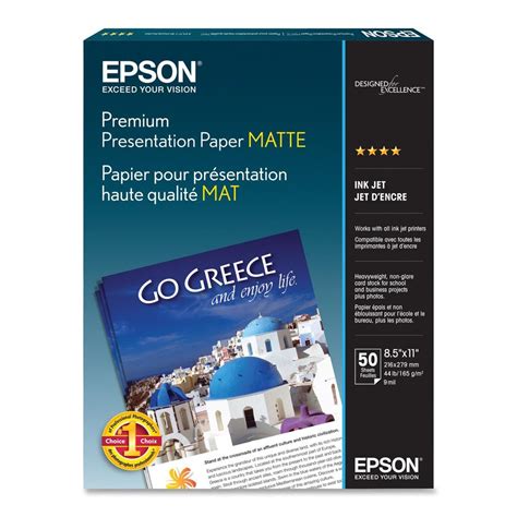 Epson Premium Presentation Paper Matte 85x11 Inches 50 Sheets