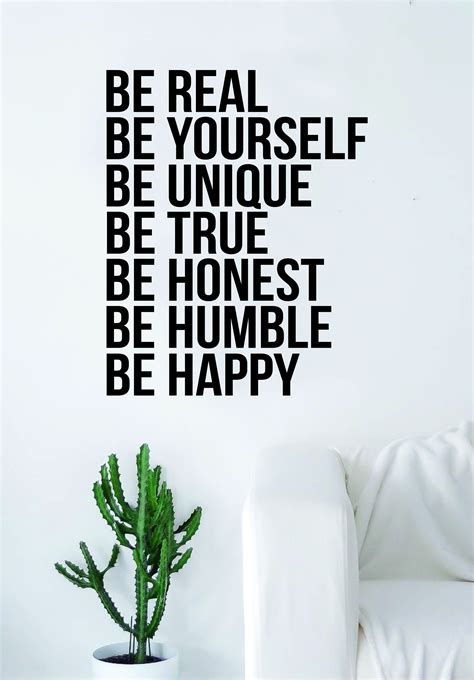 Be Real Be Yourself Decal Quote Sticker Wall Vinyl Art Decor Home