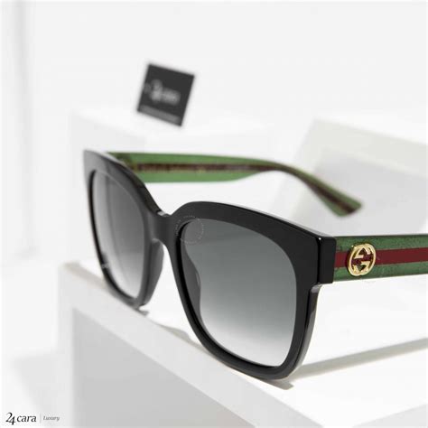 gucci square acetate sunglasses with web
