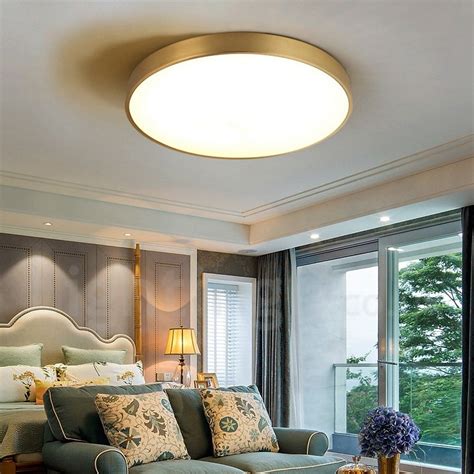 Ultra Thin 100 Brass Round Dimmable Led Modern Contemporary Nordic