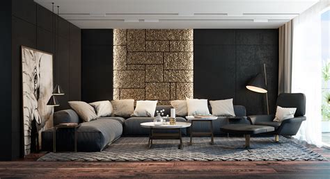 Modern Living Room Black Furniture