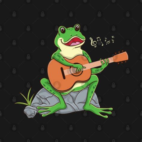 Frog Playing Acoustic Guitar For Guitar Player Frog Playing Acoustic