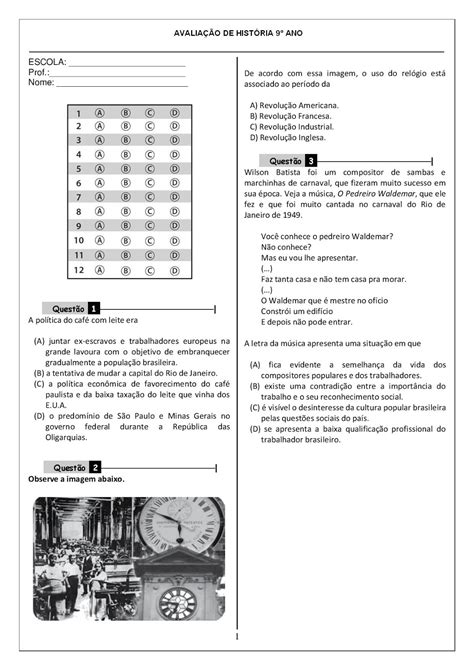 Questões Revolução Industrial Enem