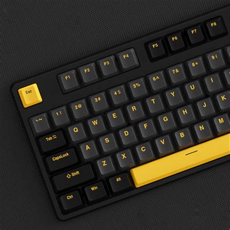 128pcs Black Yellow Keycap Set Simple Keycap Oem Profile Etsy