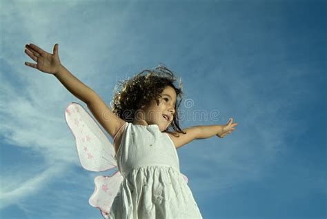Young Girl Flying Stock Image Image Of Beauty High Happy 3485531