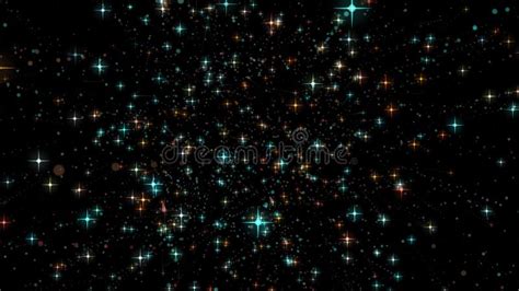 Abstract Starfall In Neon Light Rays Time Lapse Of Stars And Space In
