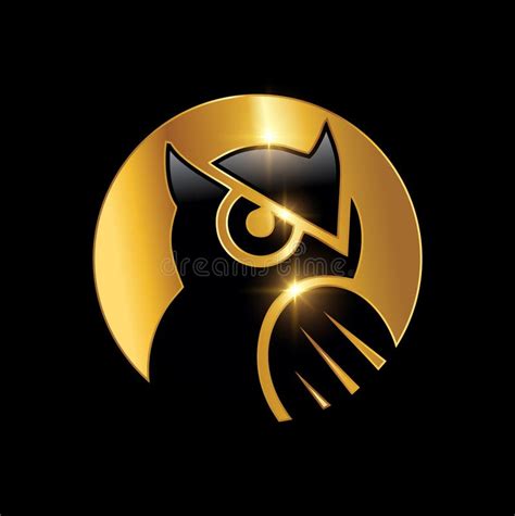 Golden Owl Symbol Logo Sign Stock Vector Illustration Of Luxury