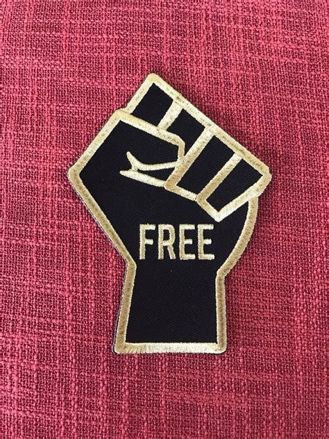 Freedom Fist Embroidered Iron On Patch Etsy Italia