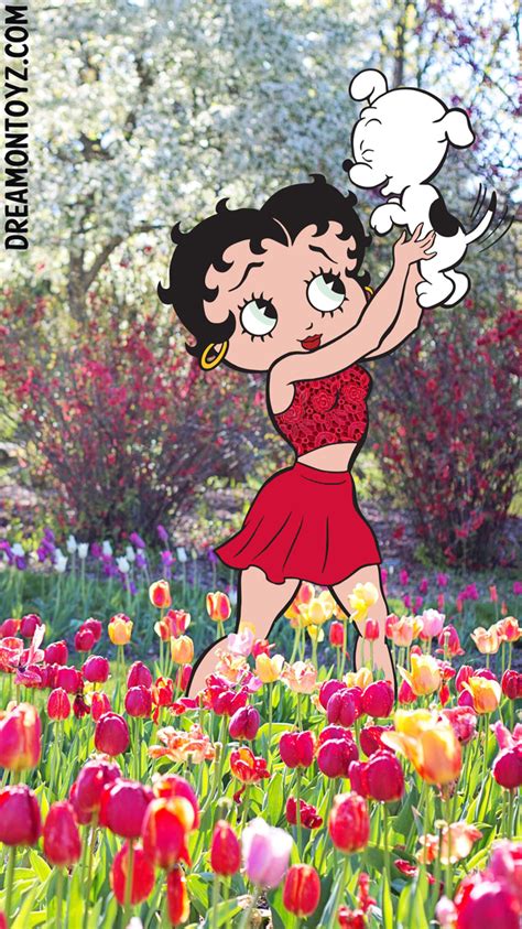 Betty Boop And Pudgy Cell Phone Wallpaper Flower Iphone Wallpaper
