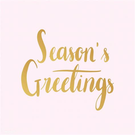 Seasons Greetings Typography Style Vector Free Image By