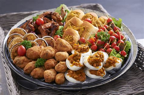 The key to making recipes for party finger foods is to have items that do not drip, fall apart or require any utensils whatsoever. Local is Lekker Platter - Underwraps Caterers