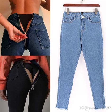 New Womens Sexy High Waist Back Zipper Stretch Denim Skinny Jeans