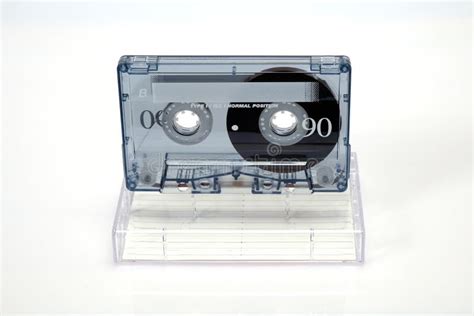 Vintage Audio Compact Cassette Cassette On A White Background Front View With Box Stock Image