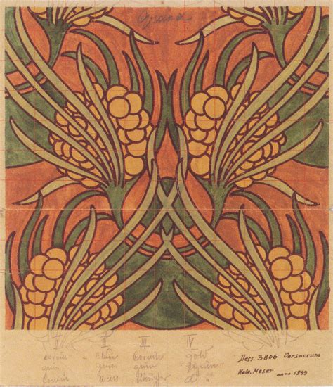 Fabric Design For Backhausen 1899 Koloman Moser