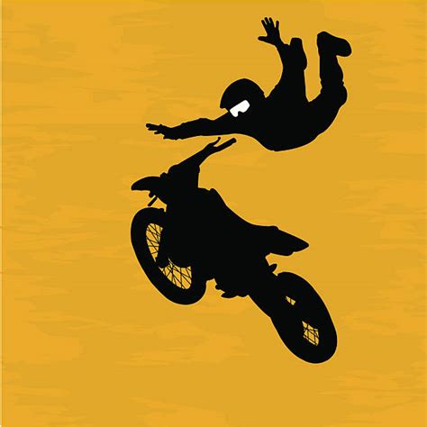Dirt Bike Stunt Rider Silhouette Illustrations Royalty Free Vector