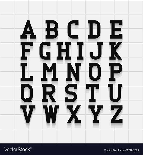 Bold Vintage Font English Alphabet Royalty Free Vector Image