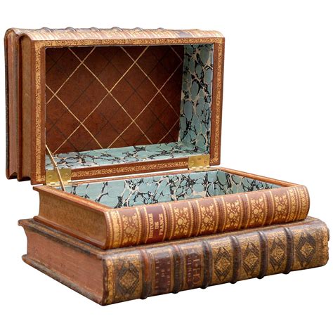 Decorative book box / fashionable book box / designer book box / designer fake book. Leather Faux Book Box at 1stDibs