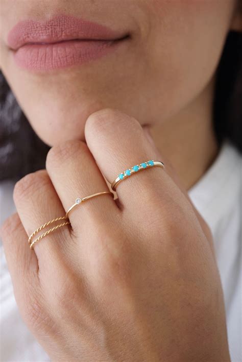 Turquoise Stacking Ring BrillianceInDiamonds Summer Jewelry