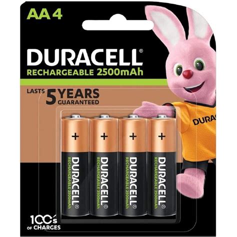 Duracell Aa 2500mah Rechargeable Battery 4 Pack