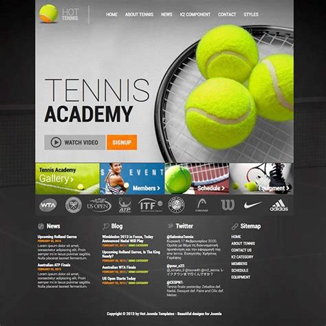 Hot Tennis | Joomla templates, Tennis, Joomla