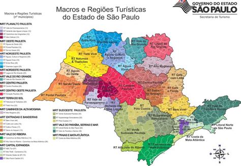 Mapa Com A Localiza O Das Regi Es Tur Sticas Do Estado De S O Paulo