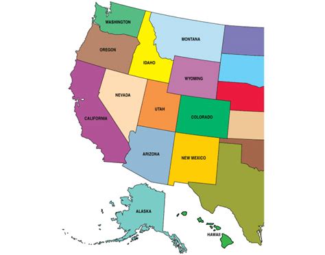 Western United States Map Labeled Feliza Valentine