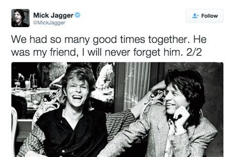 Rolling Stones Star Mick Jagger Pays Tribute To True Original David