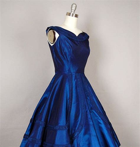 Vintage 1950s Dress 50s Dress Full Skirt Taffeta Party Etsy Vintage