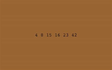 Simple Lost Numbers Brown Background