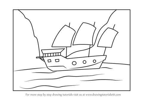 You can always use a grid to. Learn How to Draw Ship on Lake (Boats and Ships) Step by Step : Drawing Tutorials